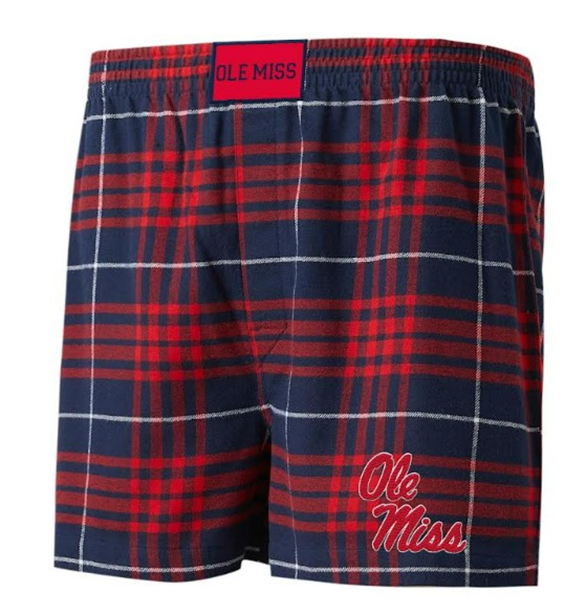 image of: Ole Miss Concord Flannel Boxers Red/Navy
