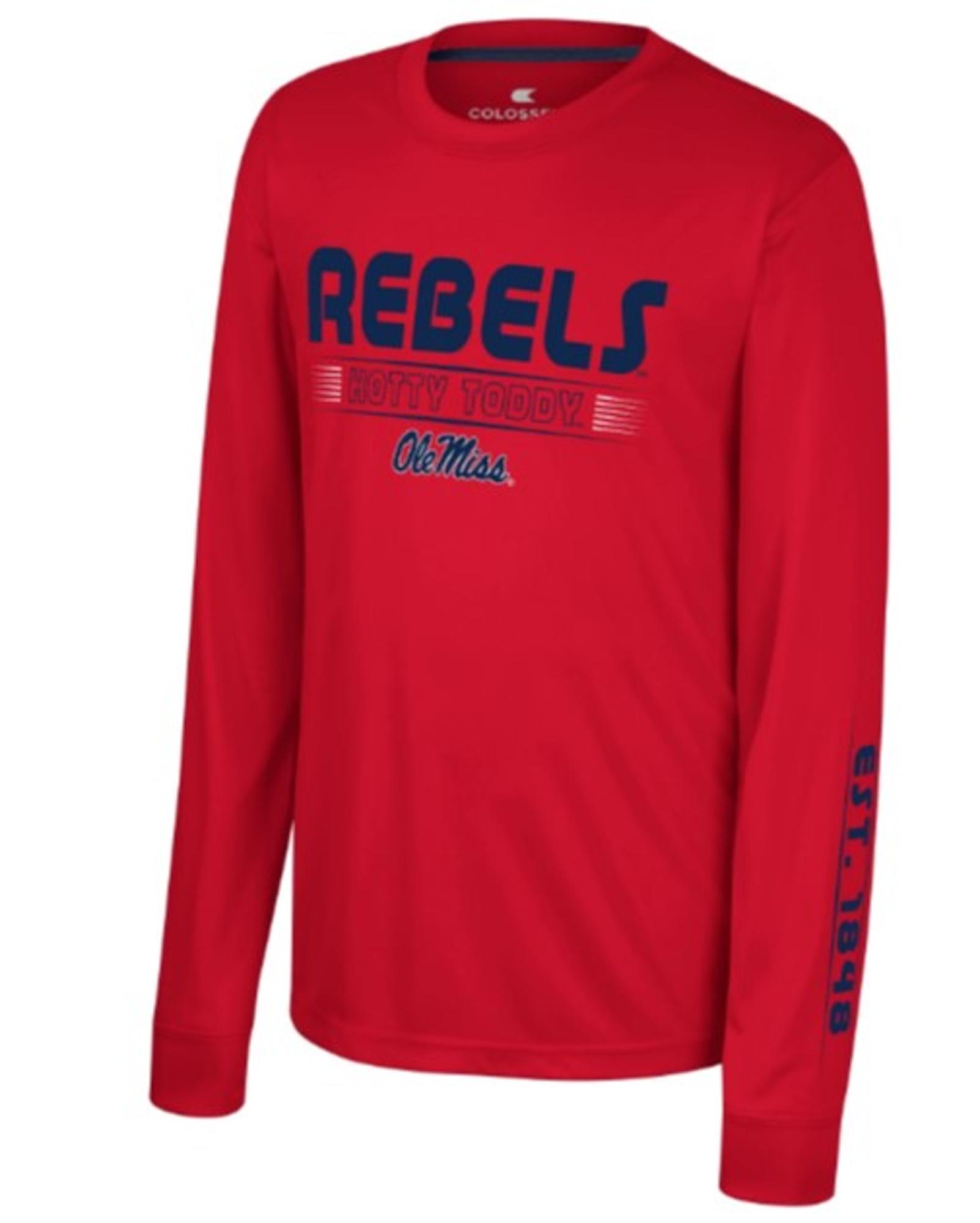 image of: Ole Miss Youth Zach Poly Long Sleeve Tee Red XL