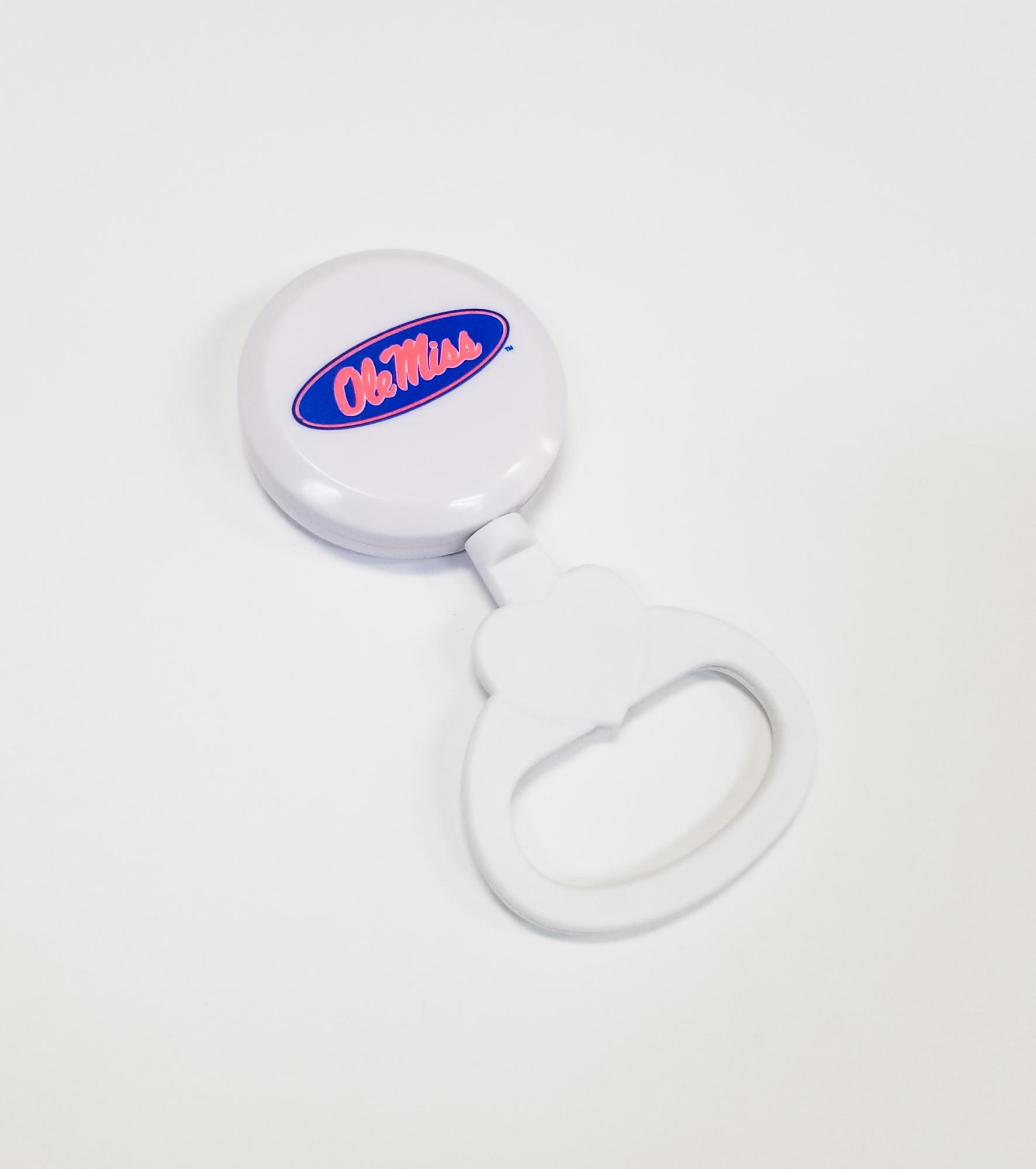 image of: Ole Miss White Plastic Baby Rattle Teether