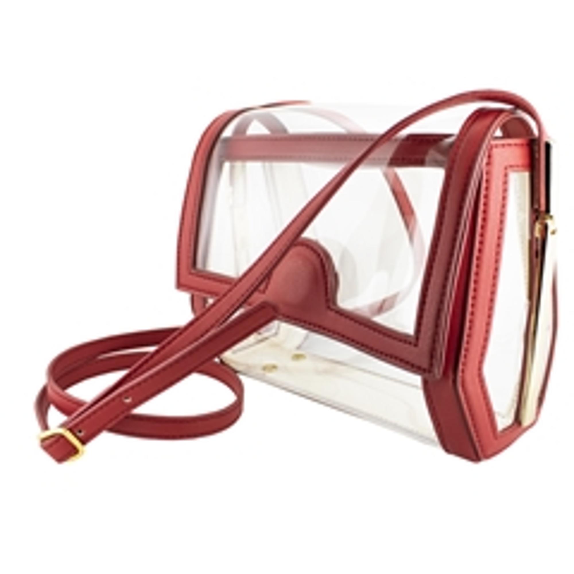 image of: Geo Crossbody- Red Clear Bag