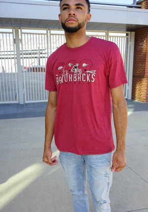 image of: Arkansas Razorbacks Three Hog Helmet Short Sleeve Tee - Crimson