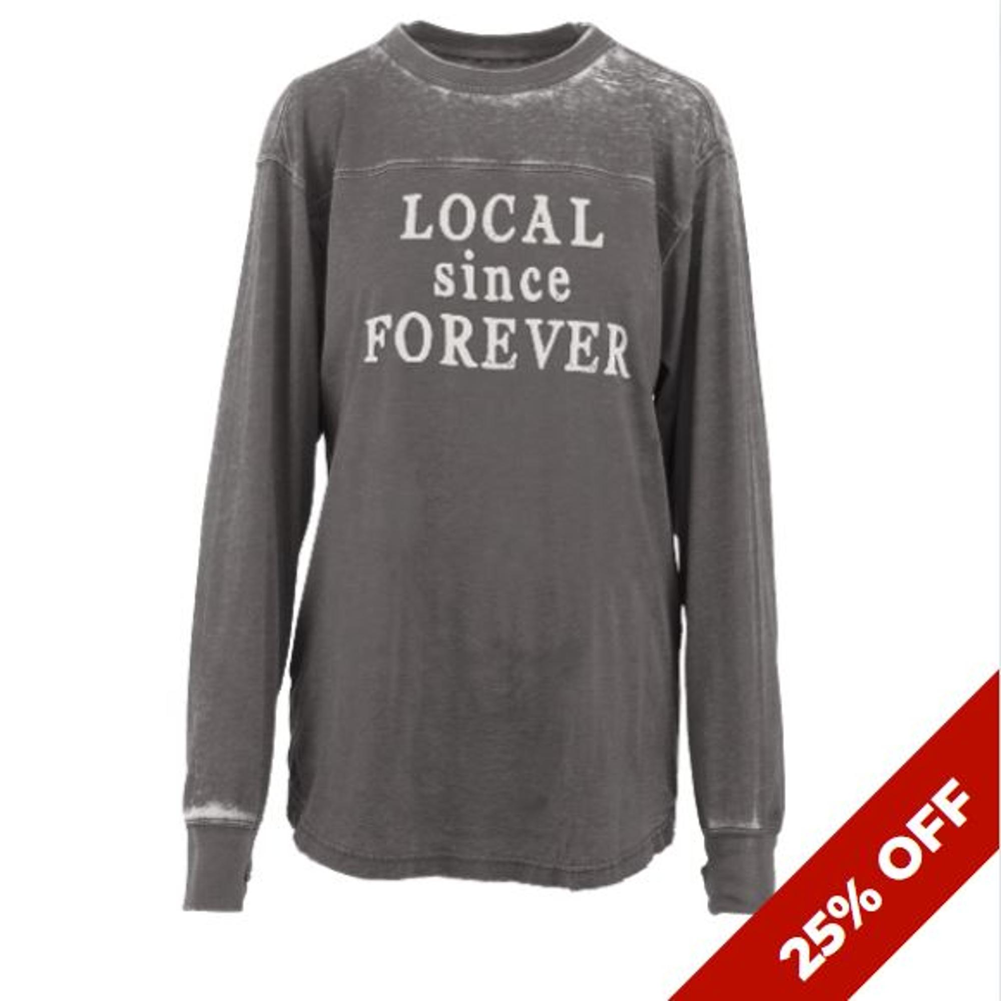 image of: "Local Since Forever" Pressbox Women's Long Sleeve - Grey/White