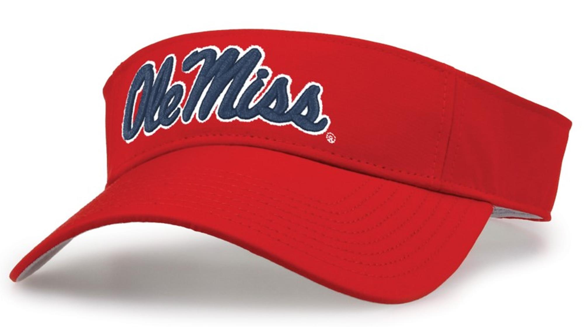 image of: Ole Miss Script Ultralight Visor Red