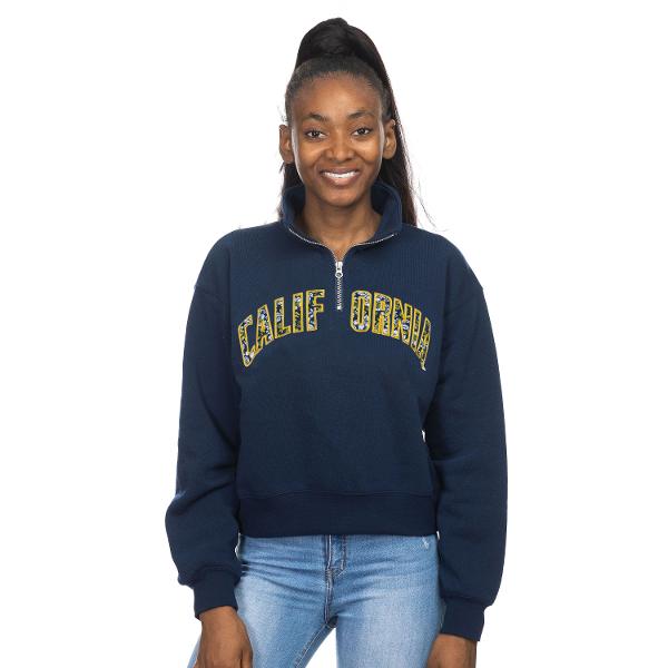 Women's 1/4 Zip Crop California Floral Logo; $60.00