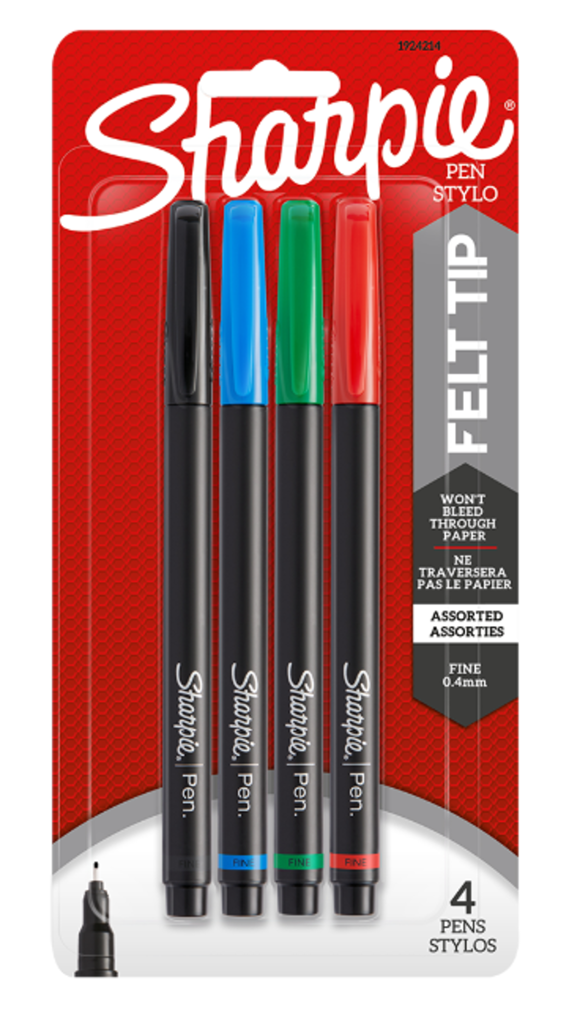 image of: Sharpie .4mm Fine Felt Tip Pen, Primary Colors