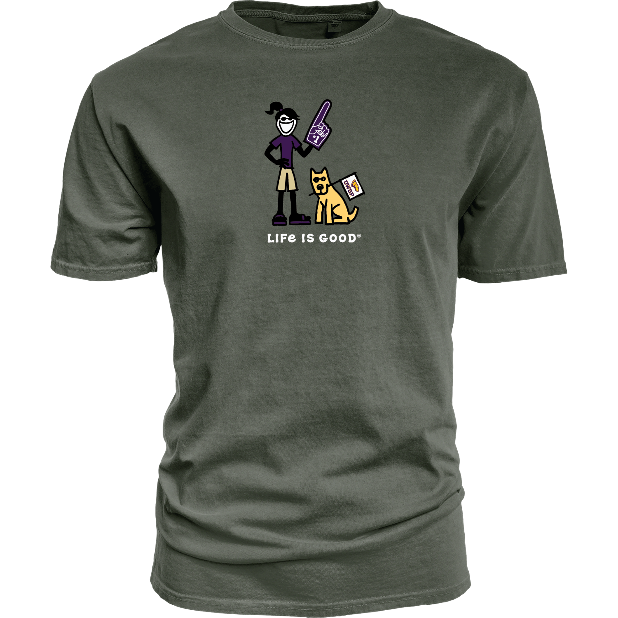 Product image 1 of 1 for UWSP Life is Good Big Fan Short Sleeve Tee, Forest