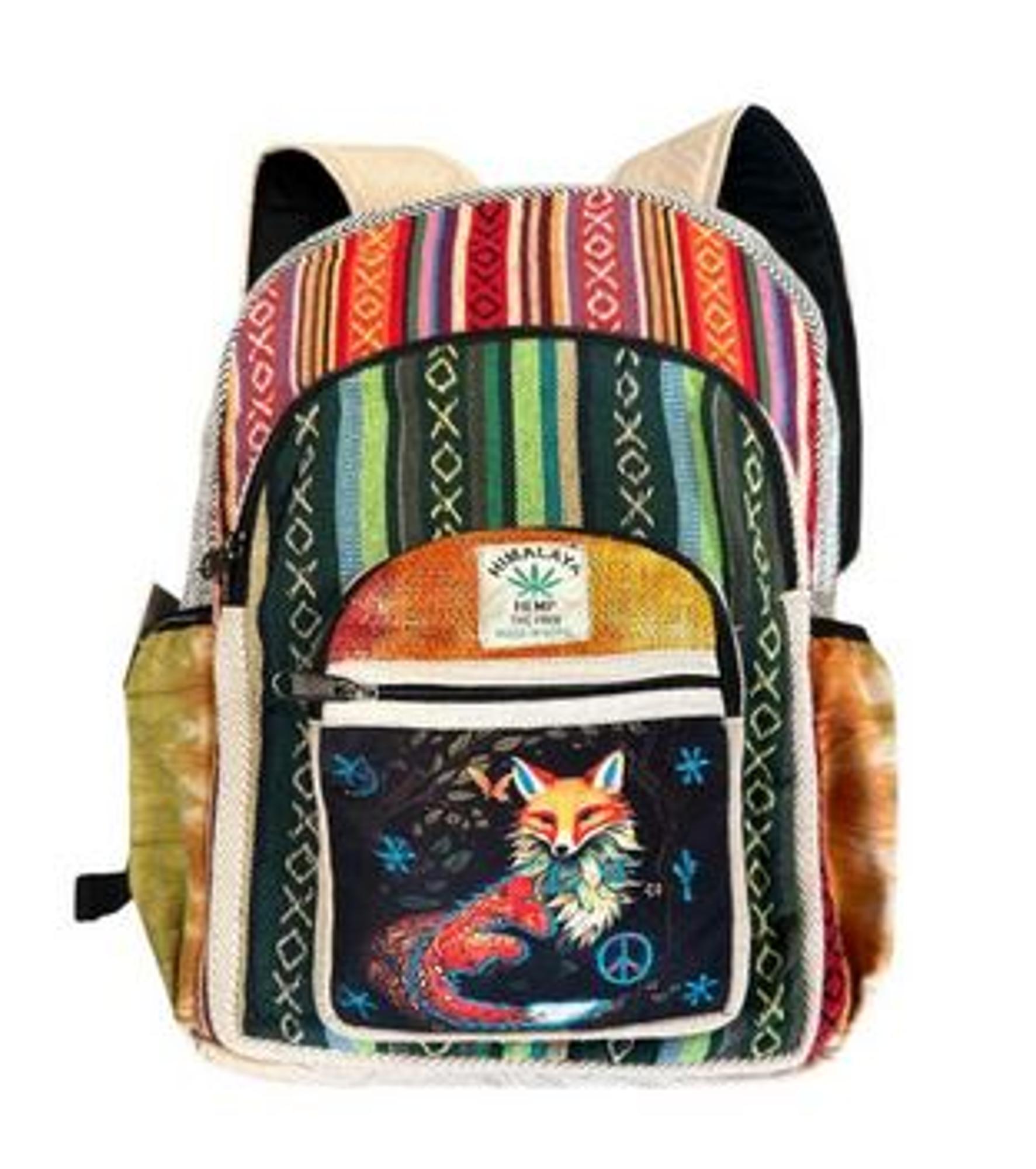 Rising "Elegant Fox" Cotton Hemp Backpack; $28.00