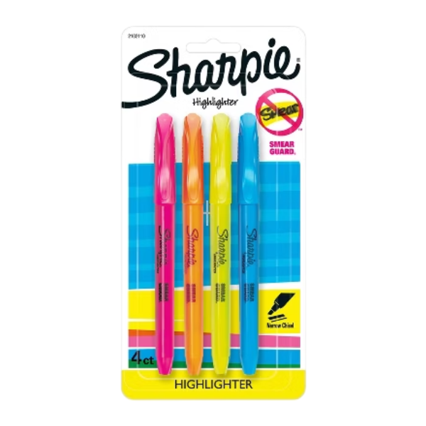 HIGHLIGHTER SHARPIE 4 PK; $5.49