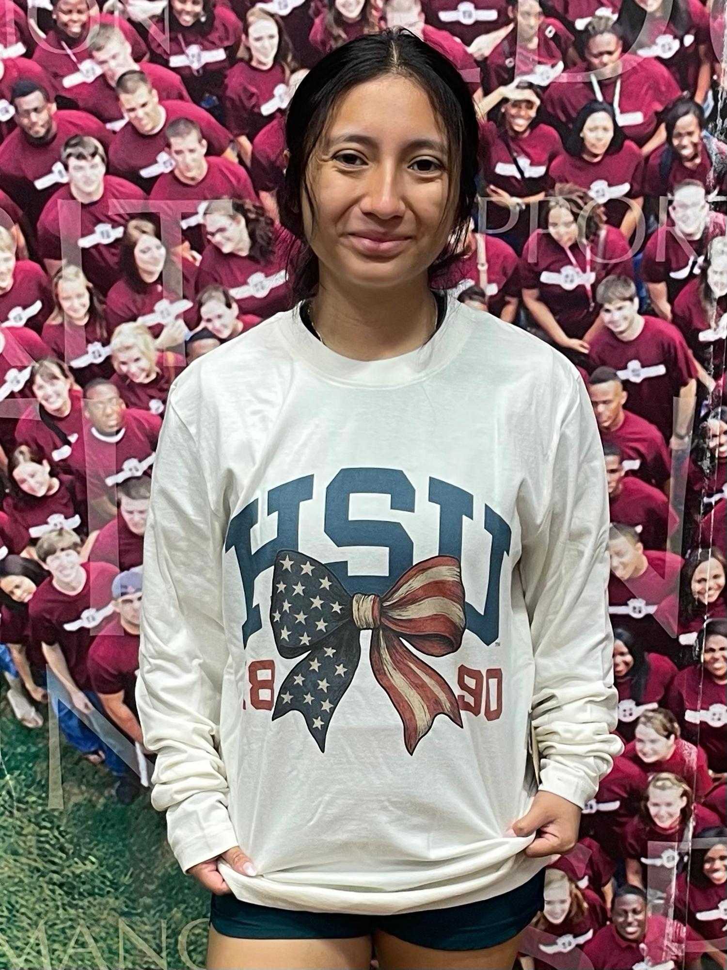 Product image 2 of 2 for HSU Patriotic Bow Summit Sustainable Long Sleeve Tee