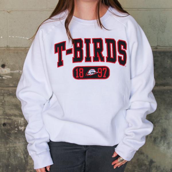 League Crew White T-Birds Unisex 1897; $49.99