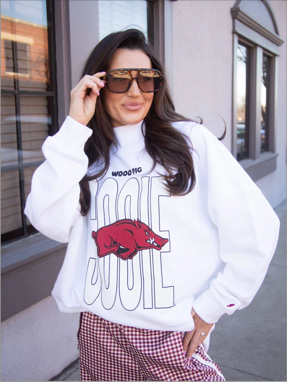 image of: Arkansas Razorbacks Women's Wooo Pig Sooie Mock Neck