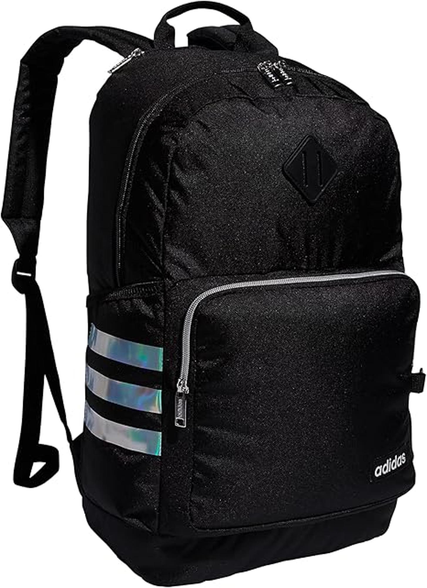 image of: Adidas Classic 3S 4 Backpack, Black & Snow Stripe