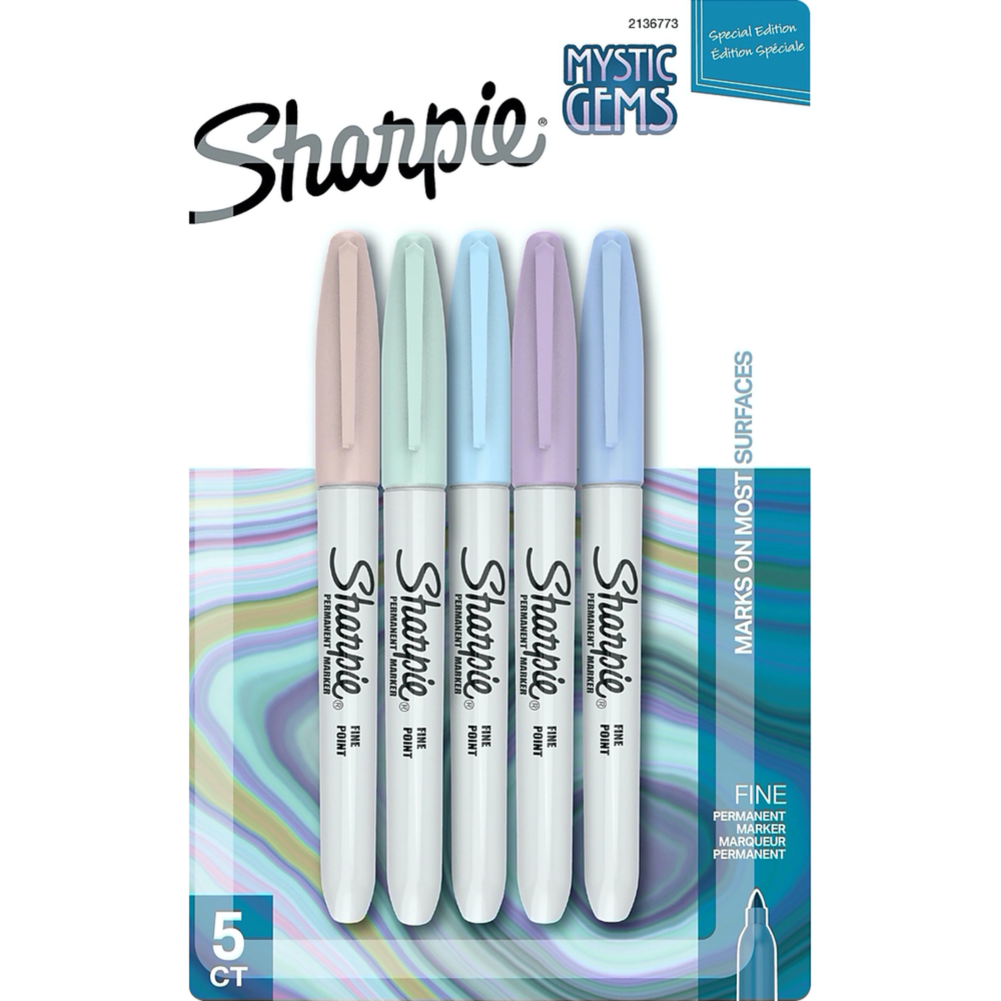 image of: Sharpie Permanent Marker - Asst Fine 5Pk BP Mystic Gems