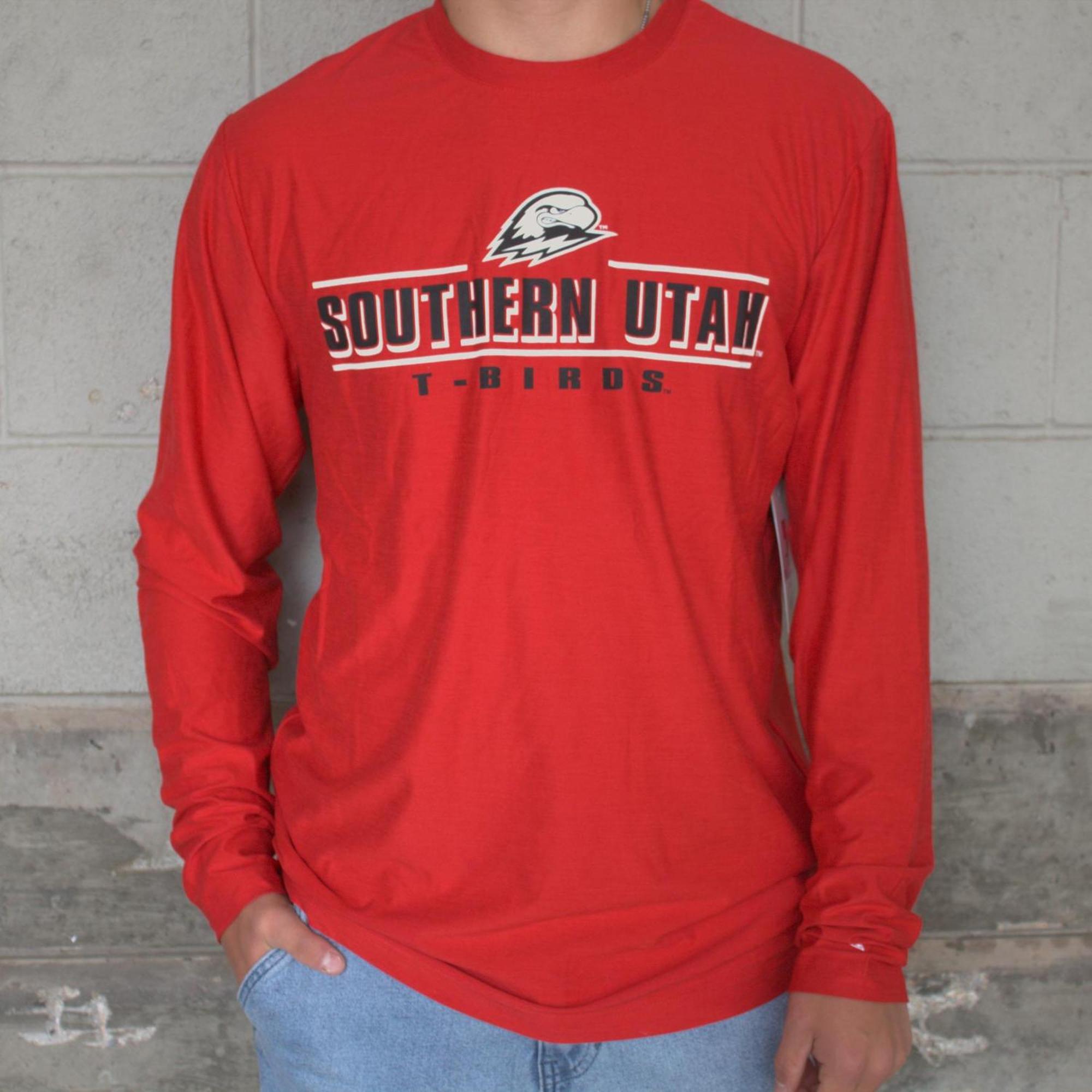 Product image 1 of 1 for COLOSSEUM MENS L/S TEE RED THOR OVER SOU