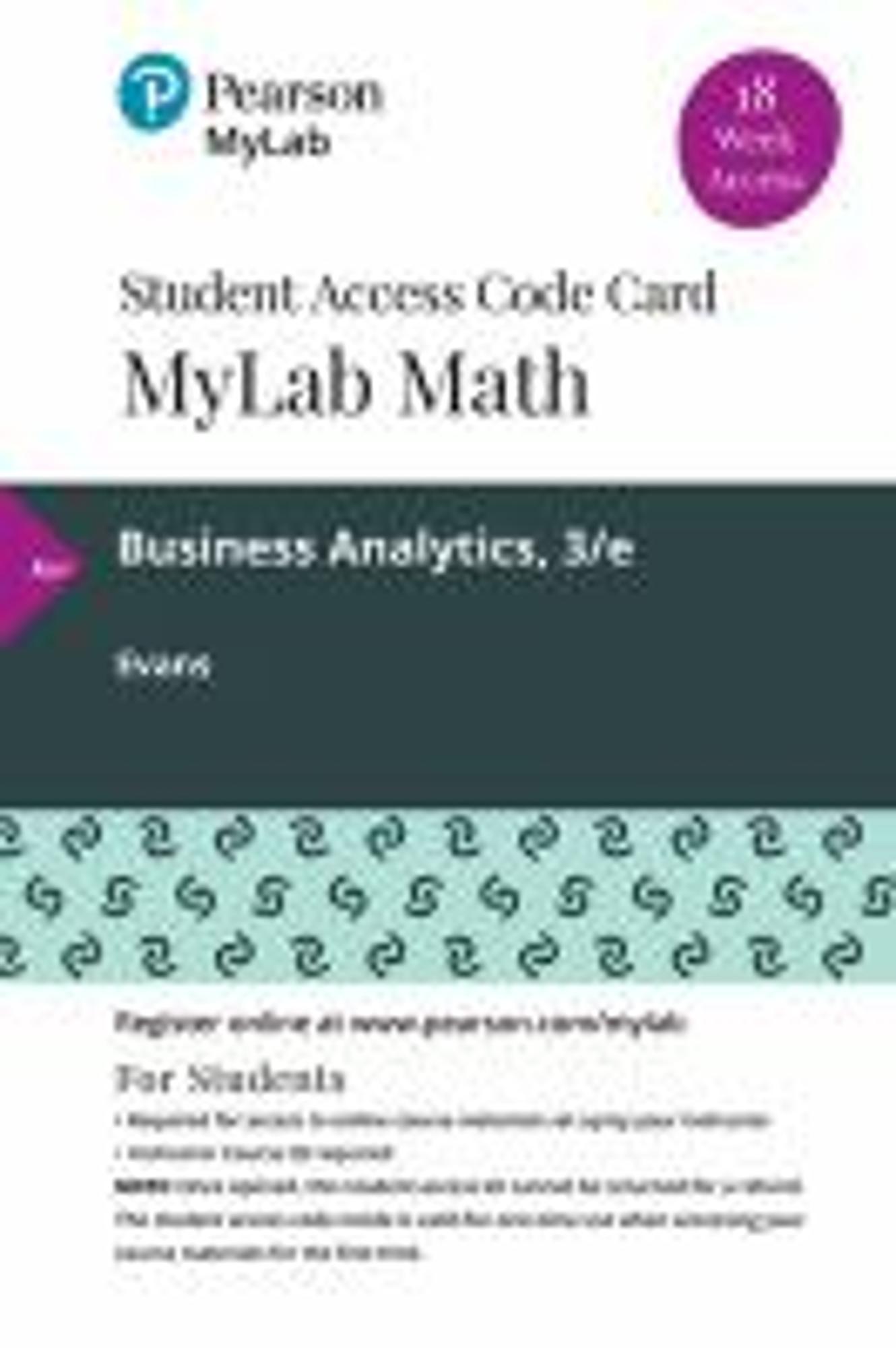 Cover image for BUSINESS ANALYTICS-MYLABSTAT.+ETEXT