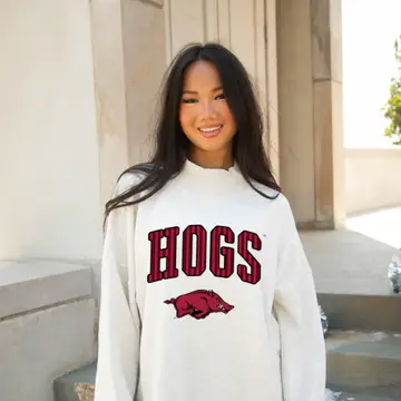 Product image 1 of 1 for Arkansas Razorbacks Hogs Striped Mockneck