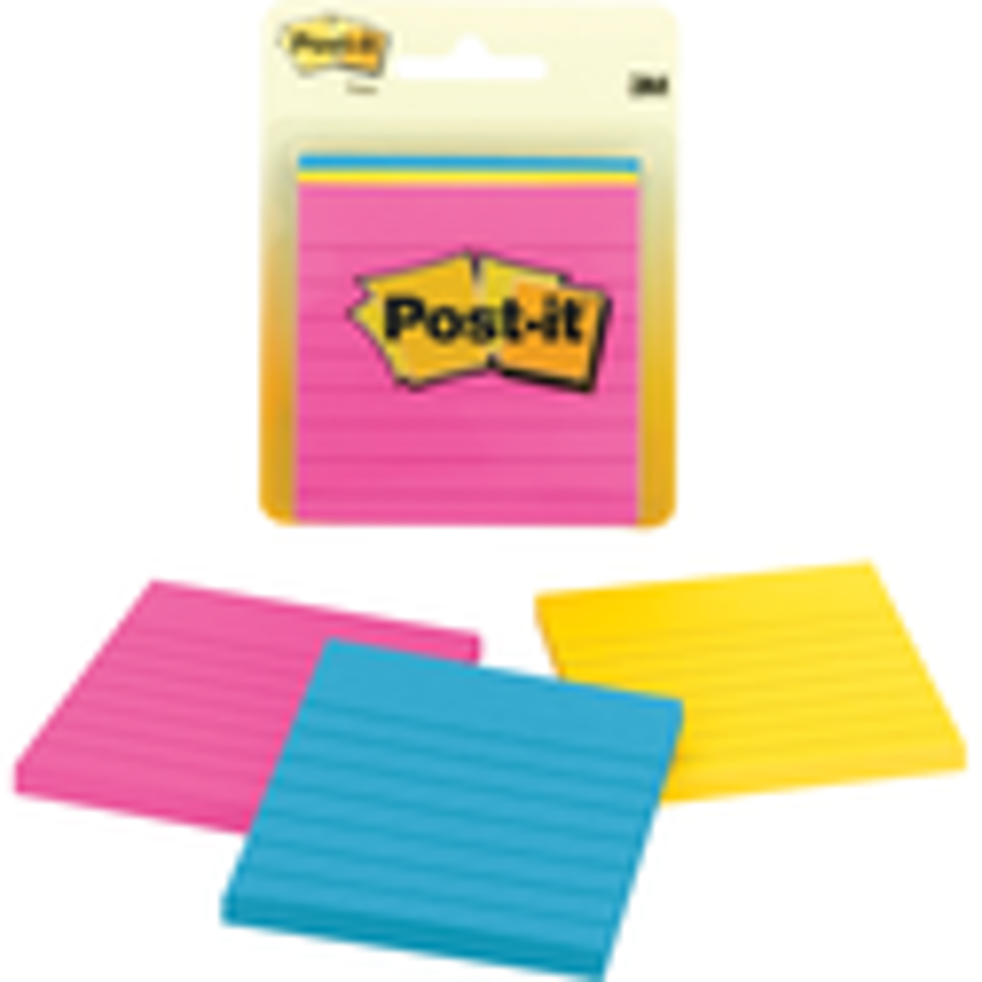 image of: Post-it 3pk 3" x 3" Lined Super Sticky Notes 50 Sheets/Pad