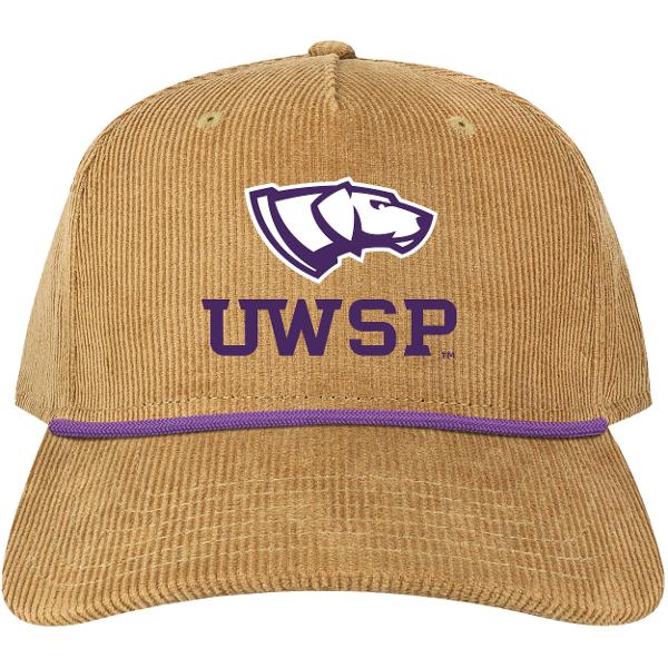 UWSP Roadie Trucker Cap, Khaki Corduroy; $39.98