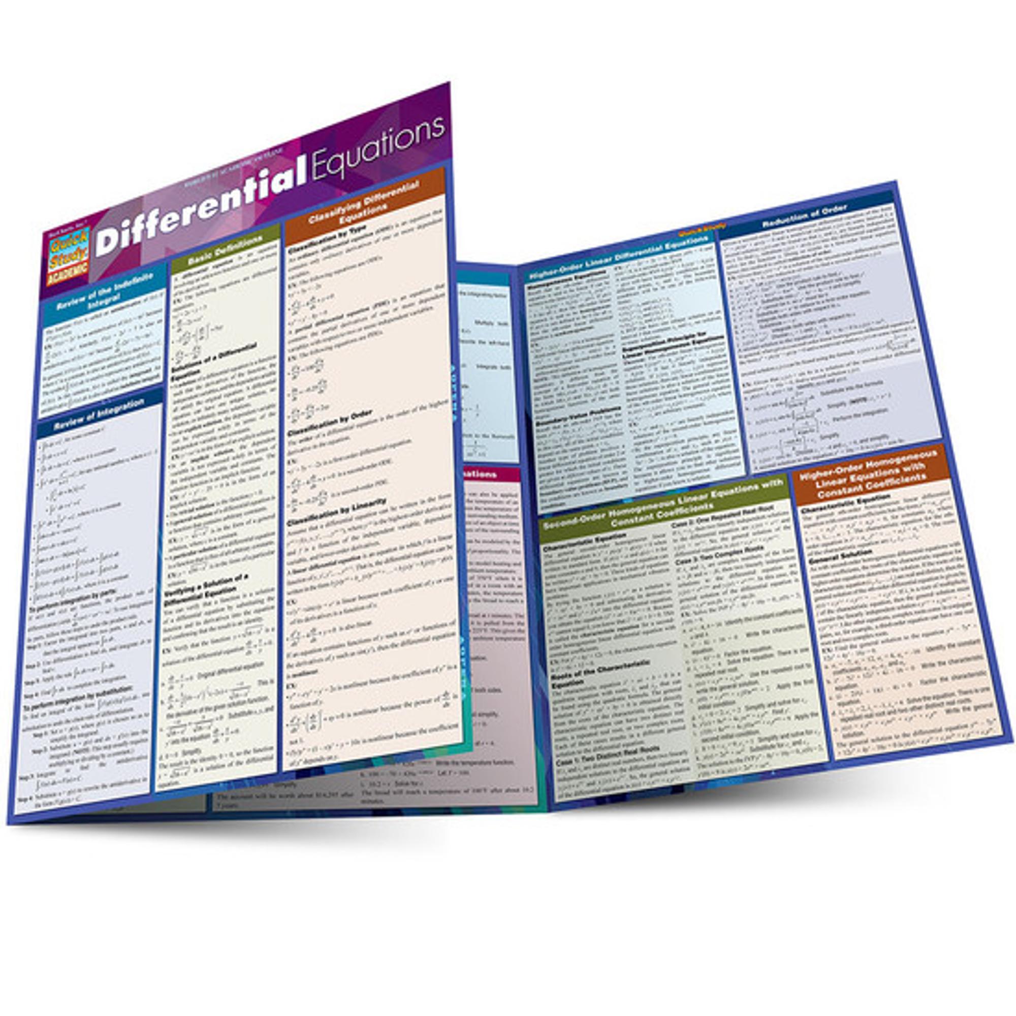 Cover image for DIFFERENTIAL EQUATIONS LAMINATED STUDY GUIDE