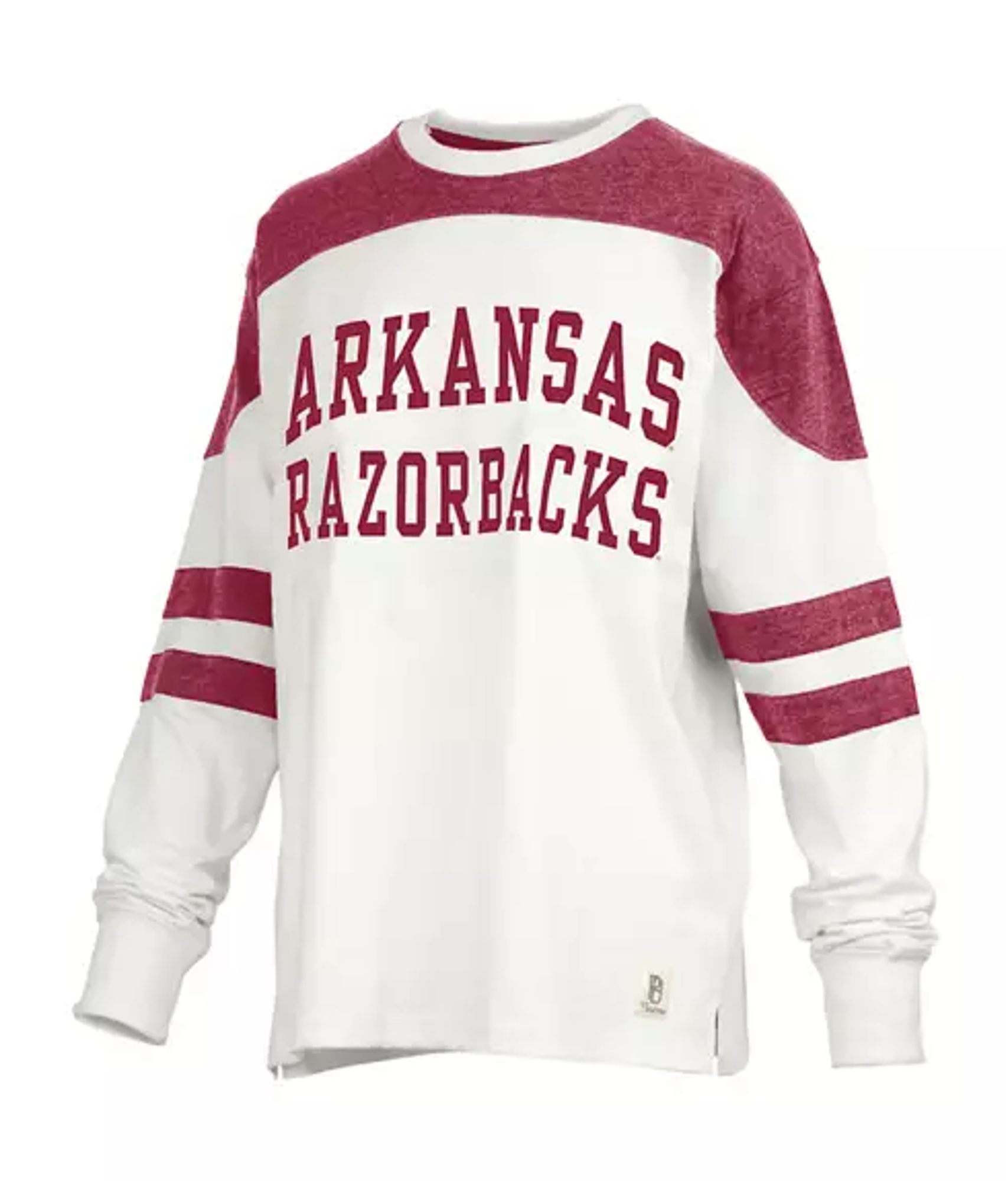 image of: zz Arkansas Razorbacks Pressbox Halfback Long Sleeve Jersey Tee