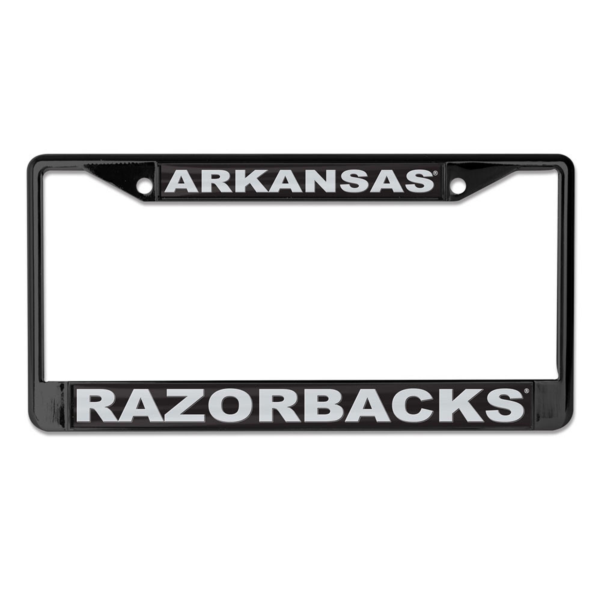 image of: Arkansas Razorbacks Wincraft License Plate Frame- Black With Chrome Letters