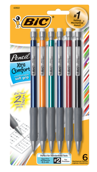 BIC Xtra Comfort .5mm Mechanical Pencil, 6 Pack; $5.98