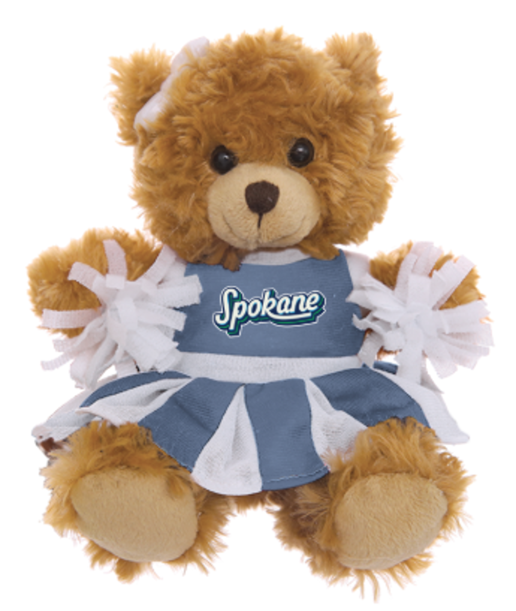 image of: SFCC 6" CHEERLEADER BEIGE BEAR BLUE