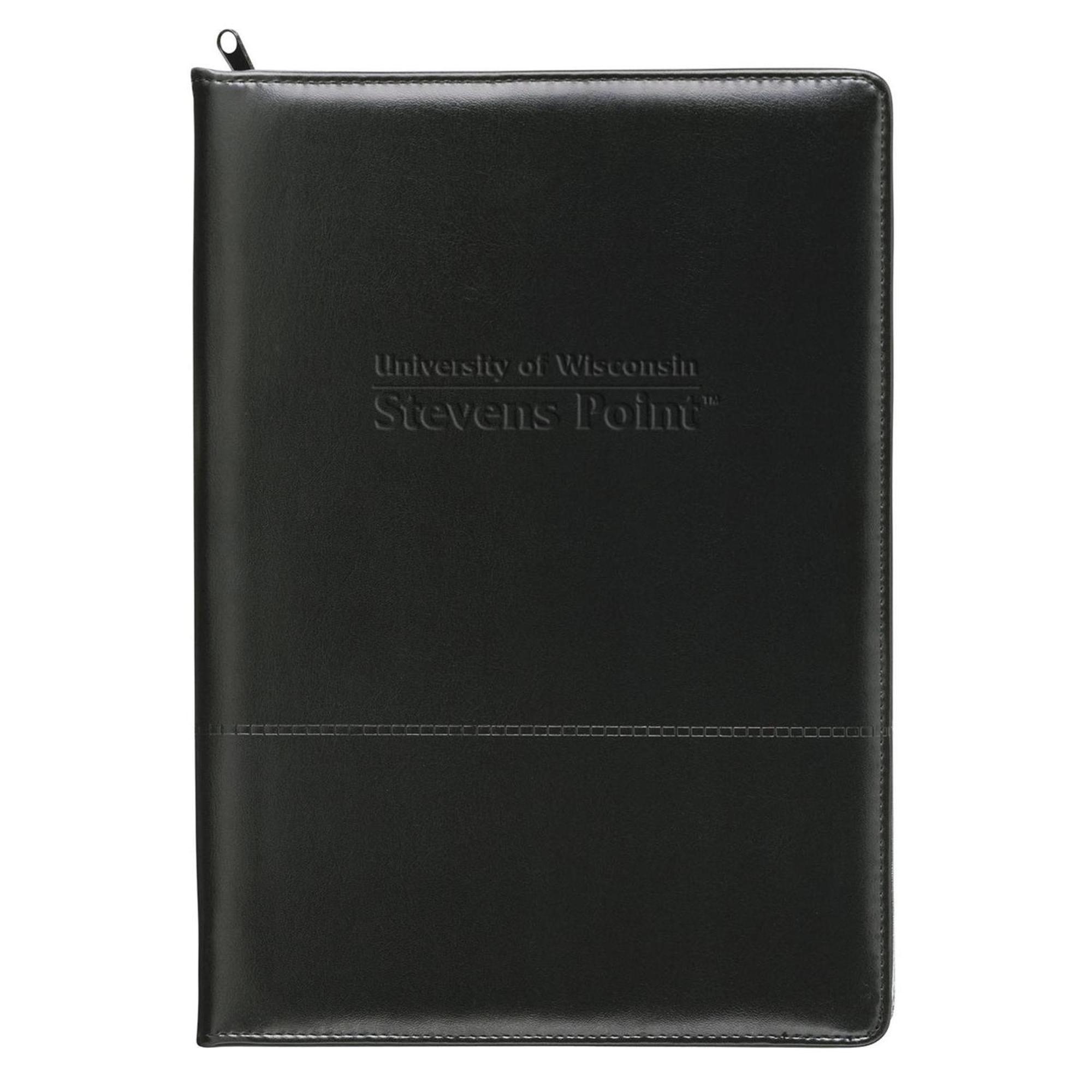 Product image 1 of 1 for UWSP Script Zippered Padfolio, Black