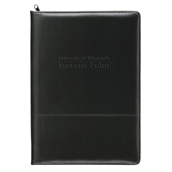 UWSP Script Zippered Padfolio, Black; $39.98