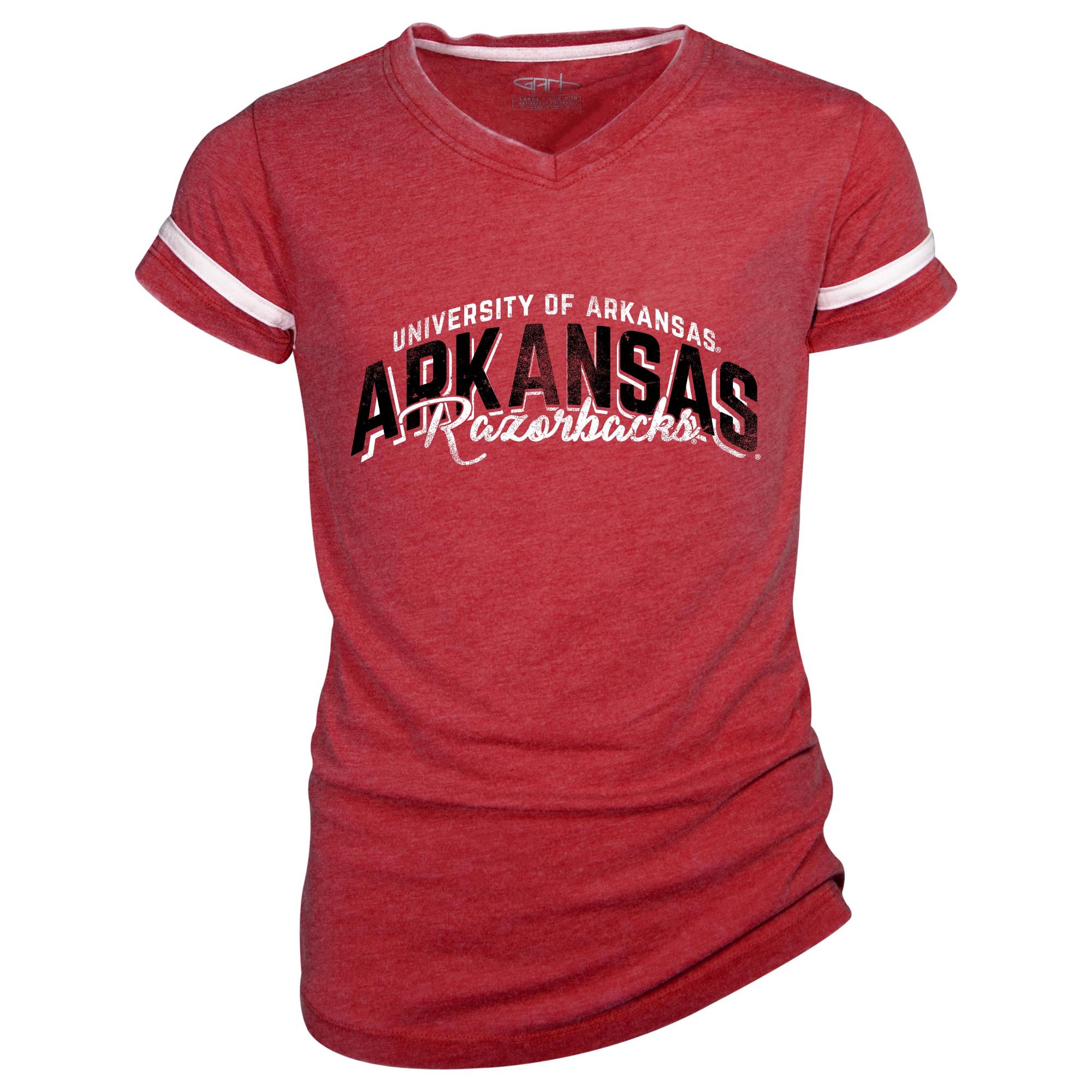 image of: Arkansas Razorbacks Toddler Penny Burnout Stripe Short Sleeve Tee