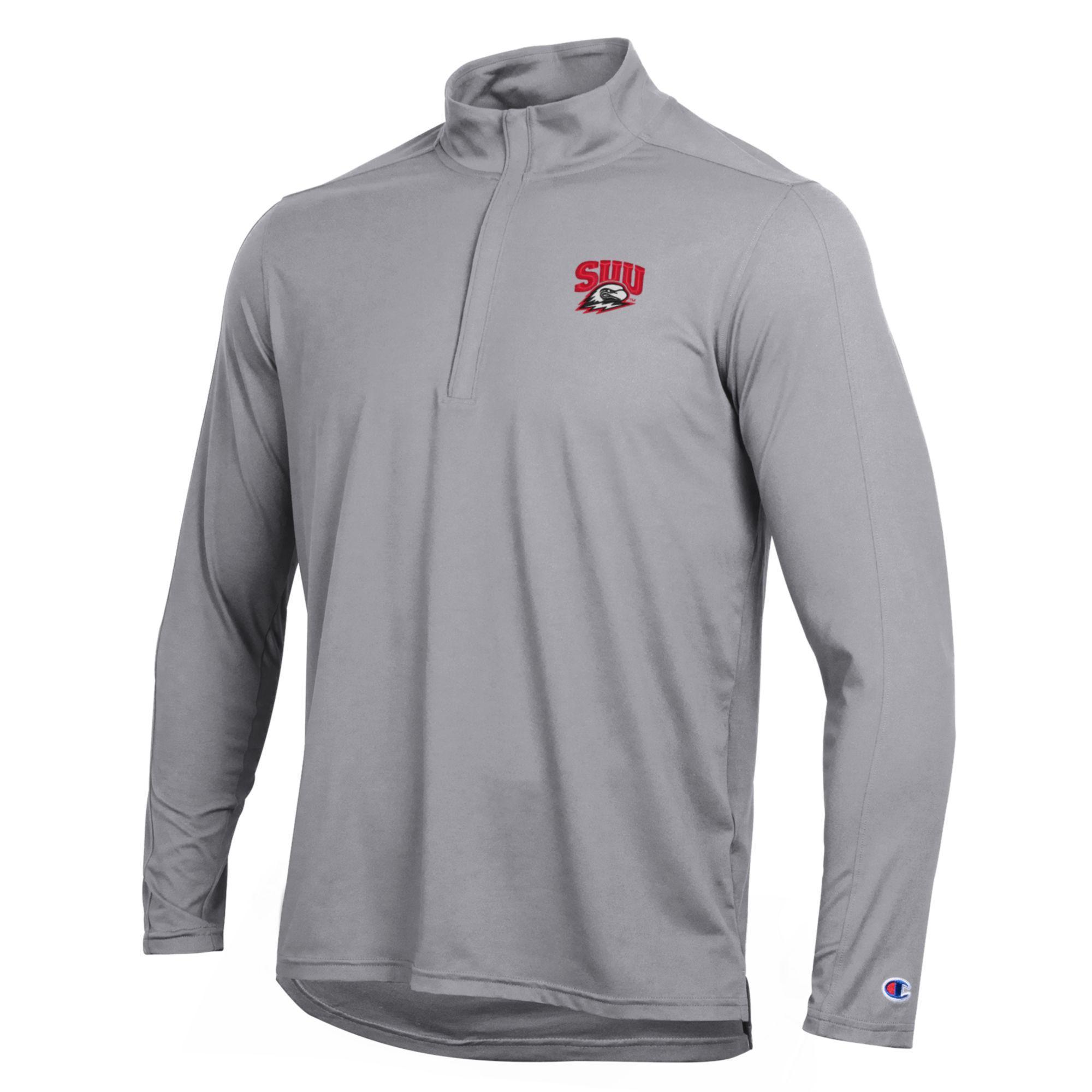 image of: CHAMPION 1/4 ZIP GRAY SOFT TOUCH SUU/THOR LEFT CHEST