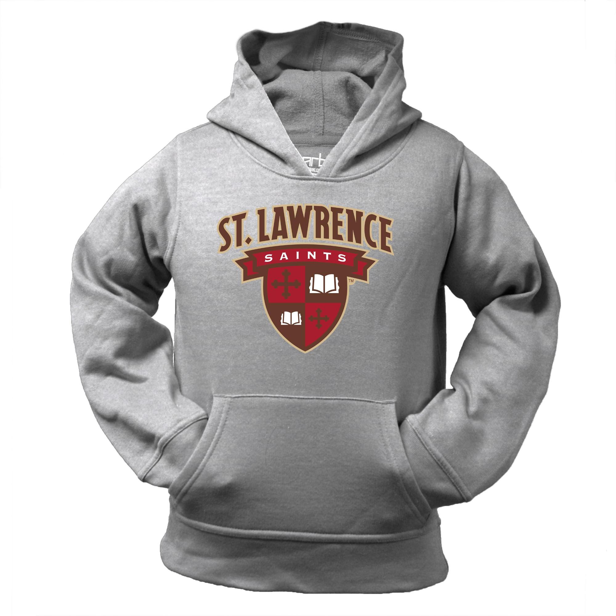 image of: Youth Hood Sweatshirt Gray with St. Lawrence Saints Shield
