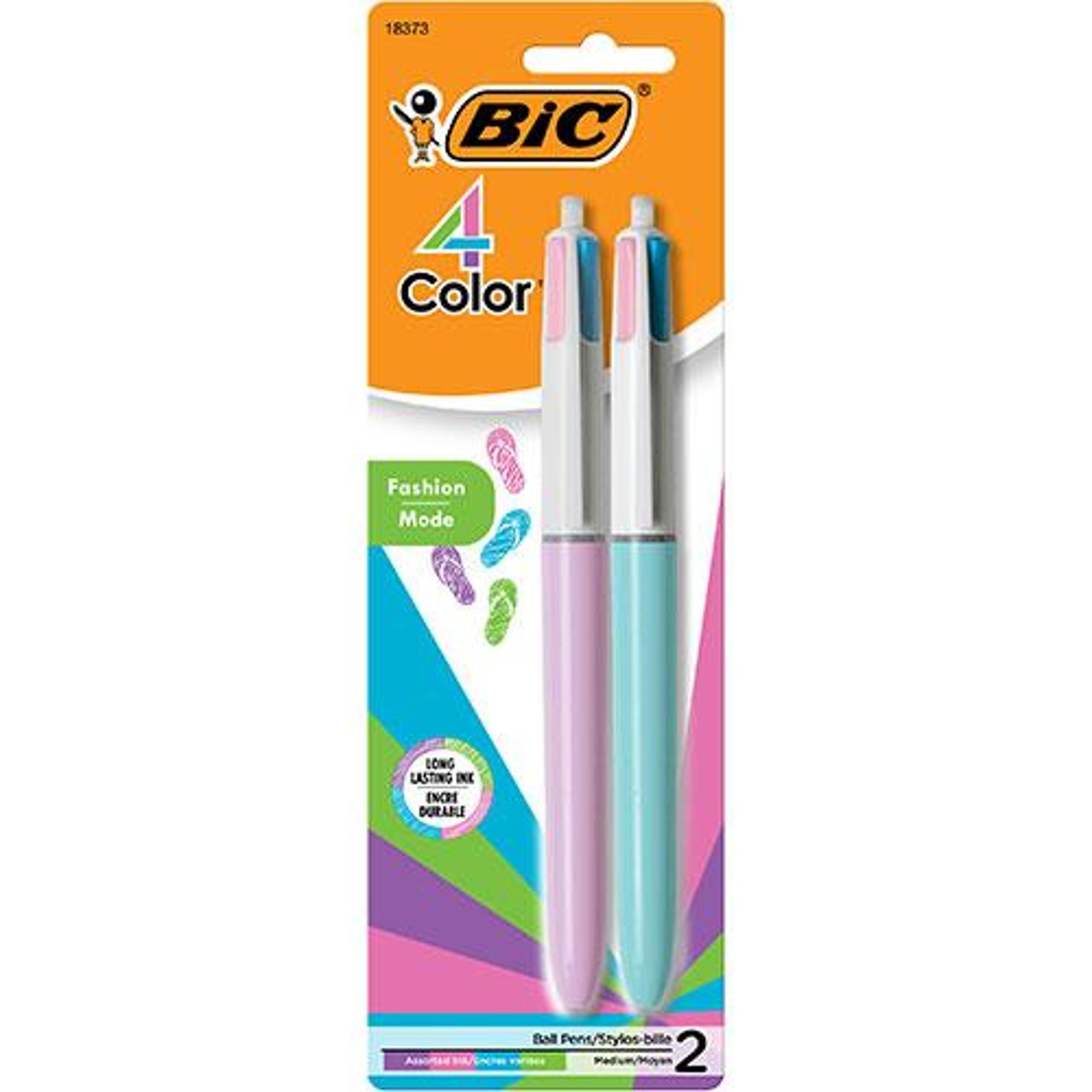 Product image 1 of 1 for BIC 4-Color Pastel Ink Retractable Ball Pen Medium Assorted Barrels