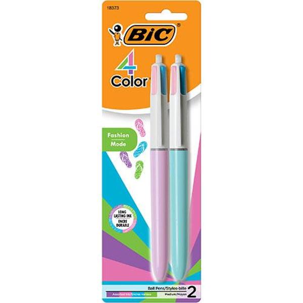 BIC 4-Color Pastel Ink Retractable Ball Pen Medium Assorted Barrels; $7.49