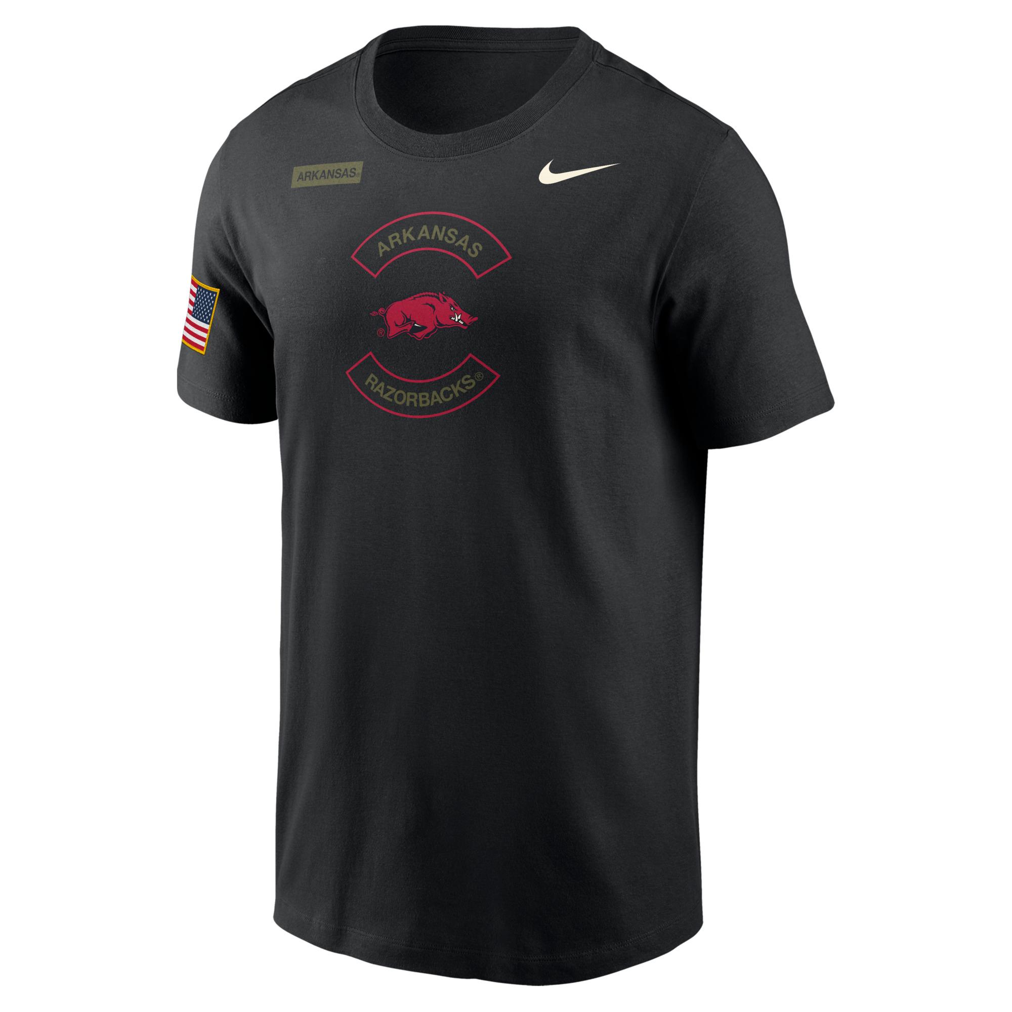 image of: Arkansas Razorbacks Nike Men's Military Dri-Fit Cotton Short Sleeve Tee