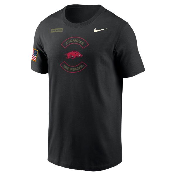 Arkansas Razorbacks Nike Men's Military Dri-Fit Cotton Short Sleeve Tee; $45.00
