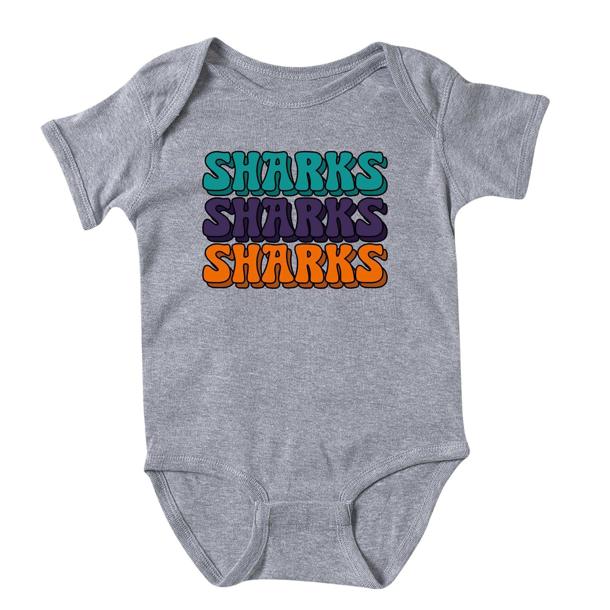 Product image 1 of 1 for Southeast Arkansas College Infant Sharks Onesie, Gray
