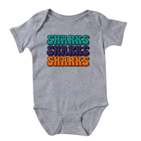 Southeast Arkansas College Infant Sharks Onesie, Gray; $19.98