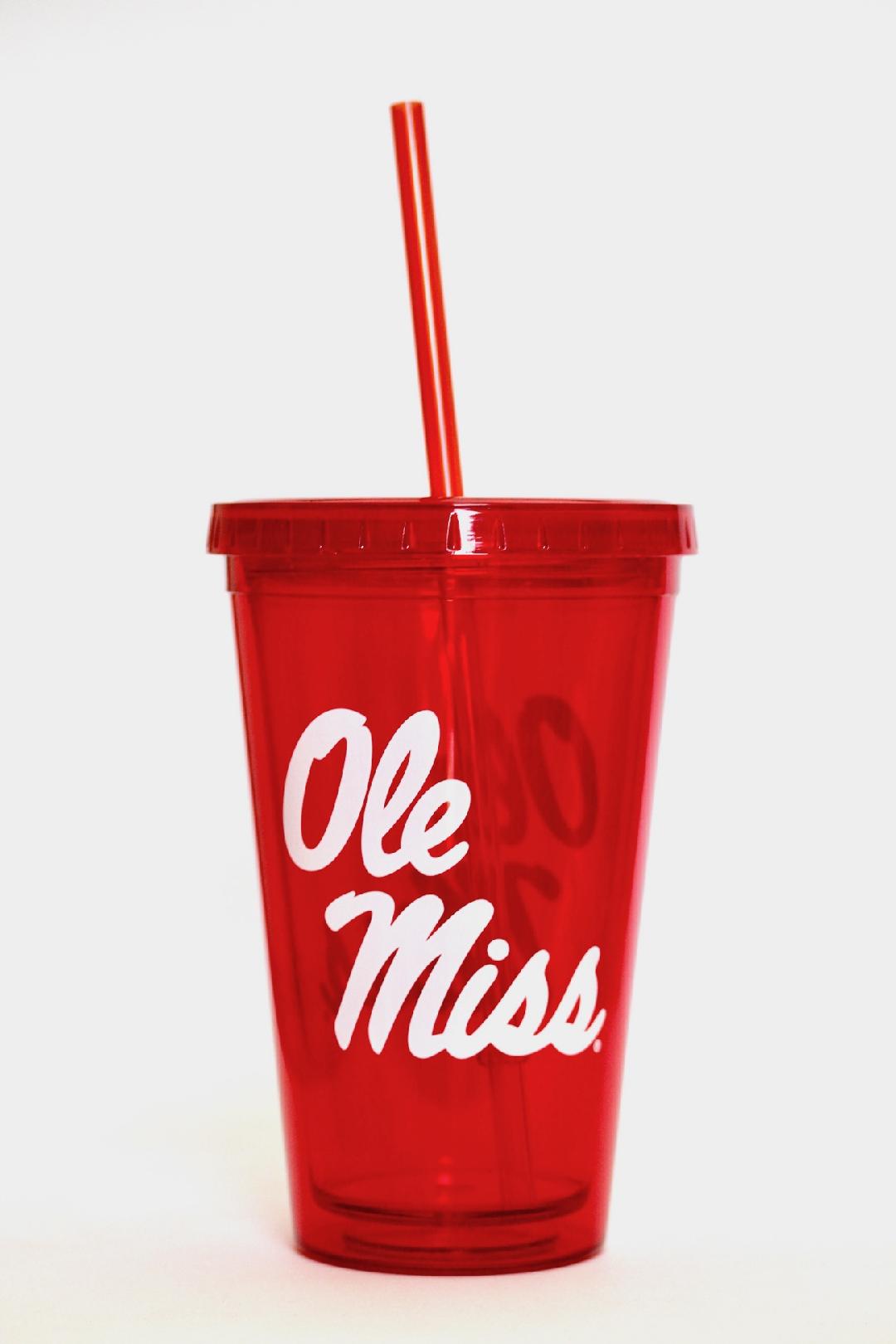 image of: Ole Miss Double Wall Acrylic Straw Cup