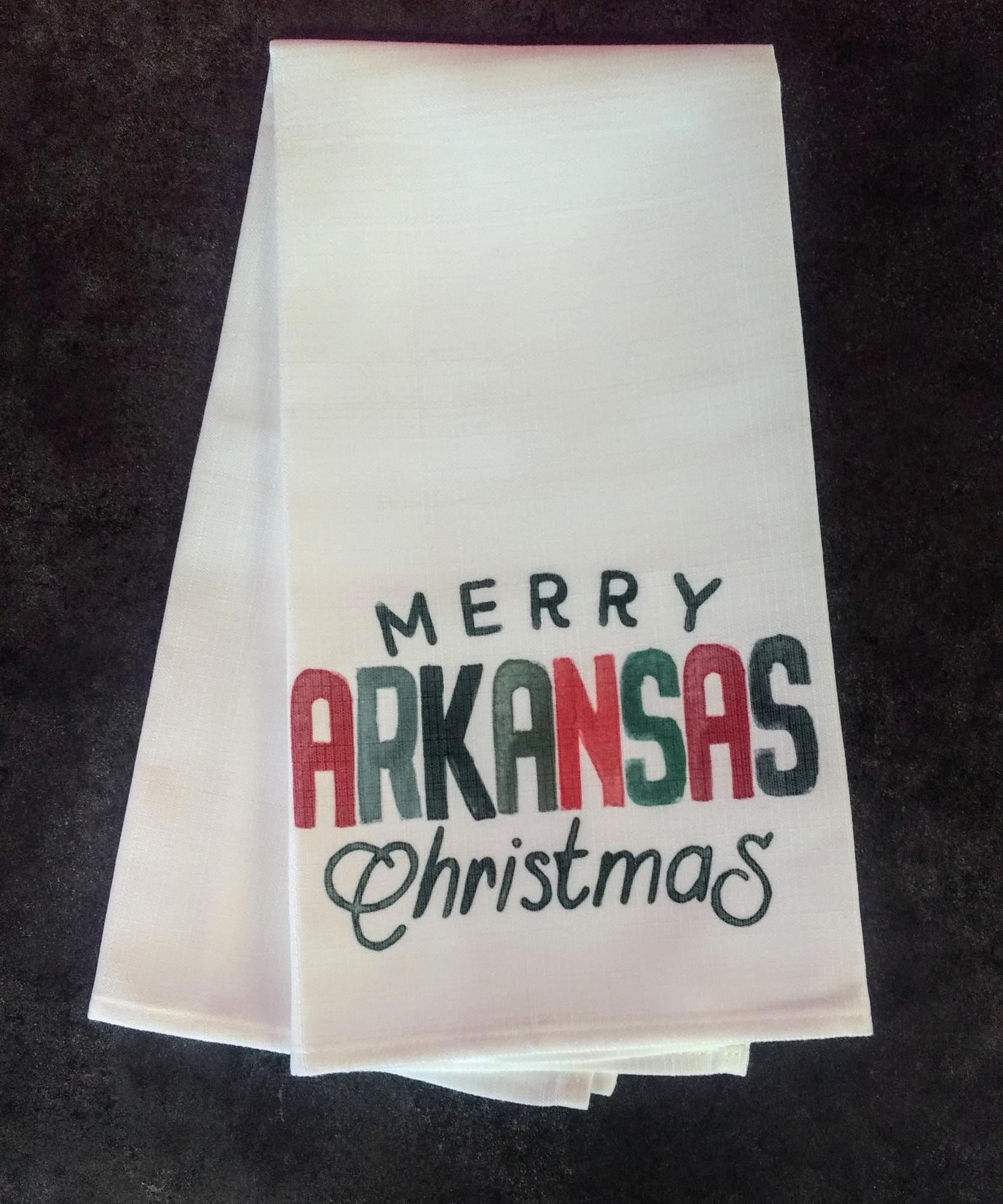 image of: Merry Arkansas Christmas Dish Towel