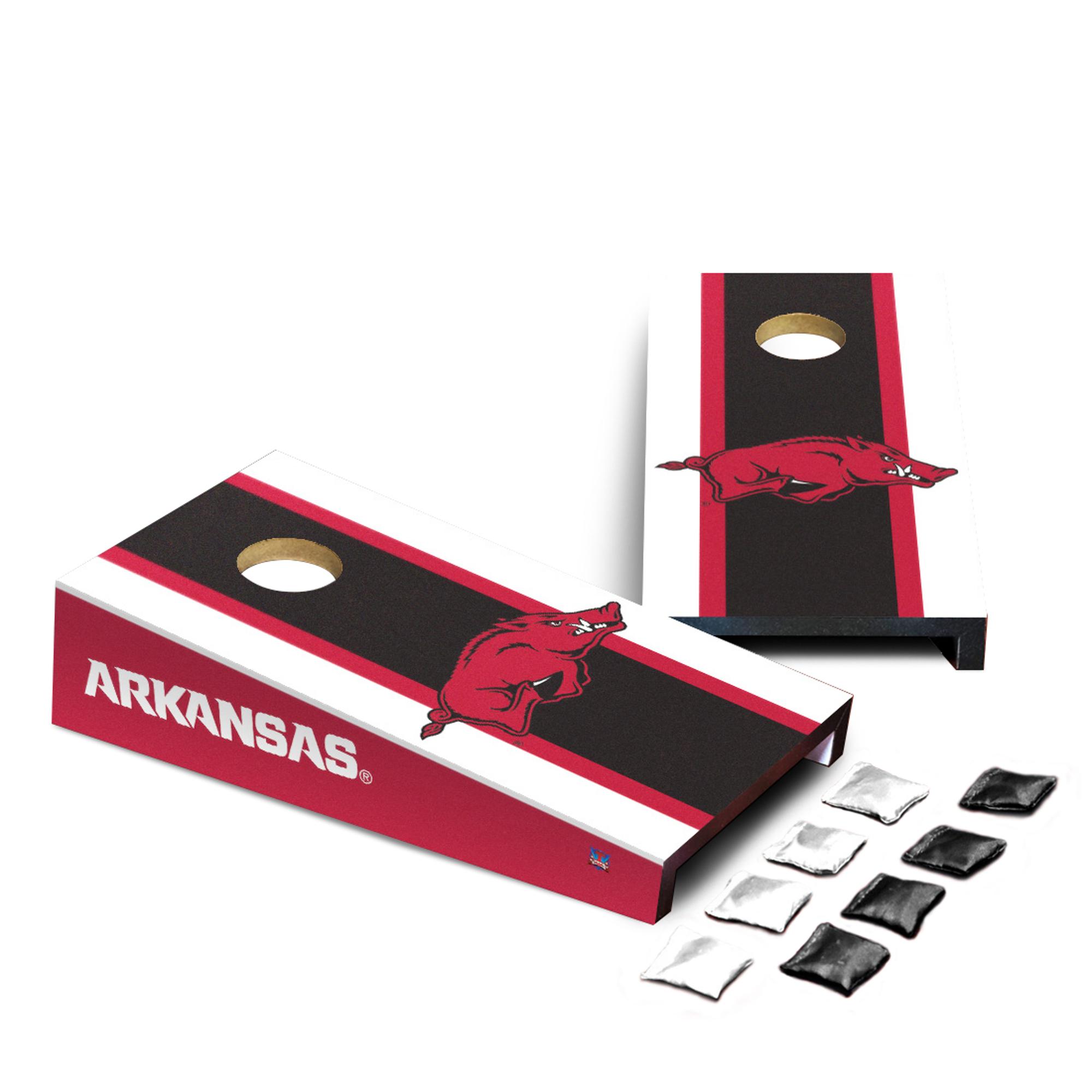 image of: Arkansas Razorbacks Desktop Cornhole Set