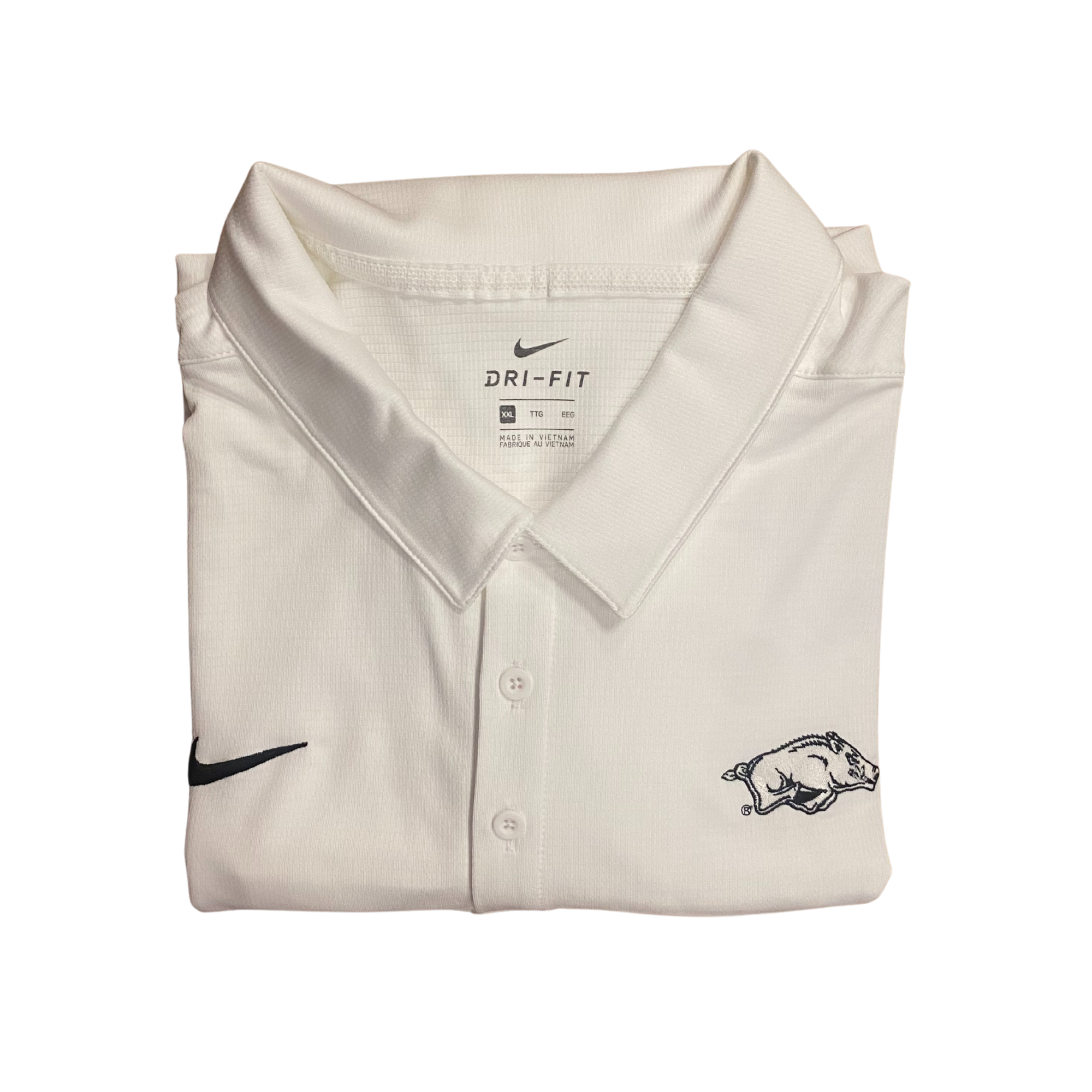 MD25-Arkansas Razorbacks Nike Dri-Fit Running Hog Franchise Polo