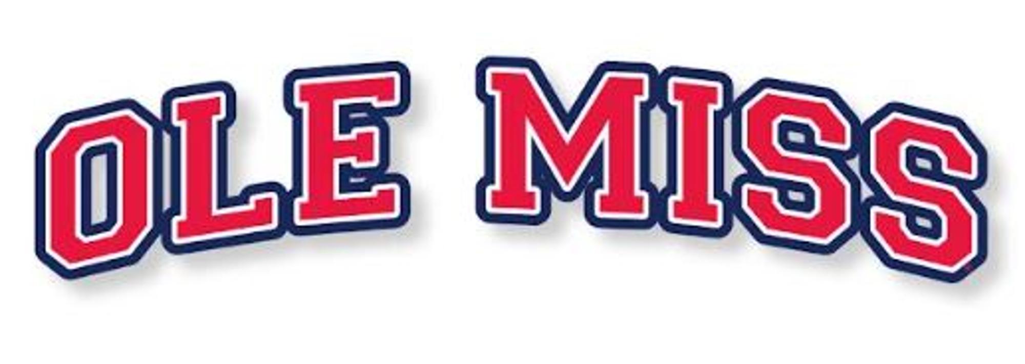 Product image 1 of 2 for Red Ole Miss Arch Vinyl Decal 6in