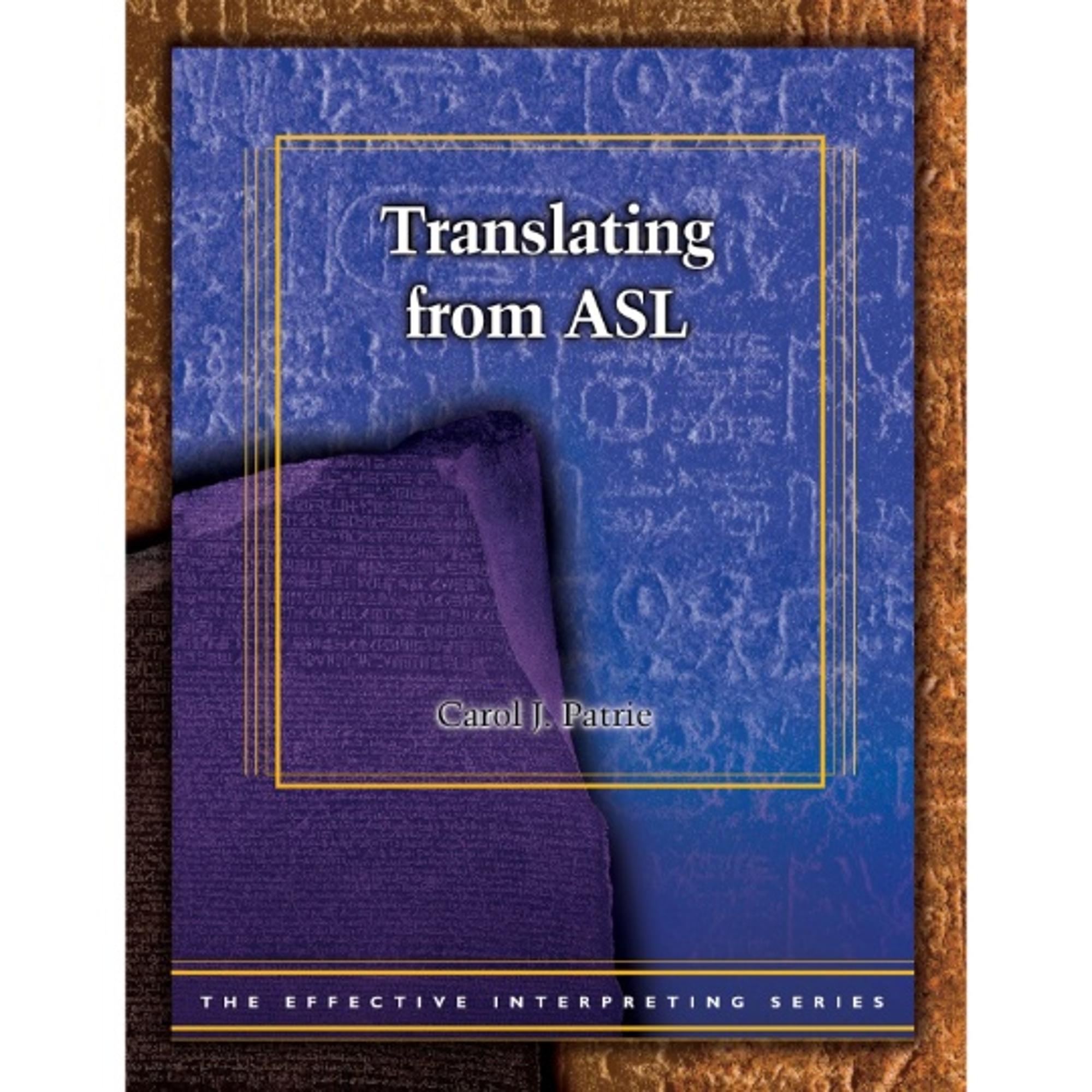Cover image for TRANSLATING FROM ASL-W/DVD