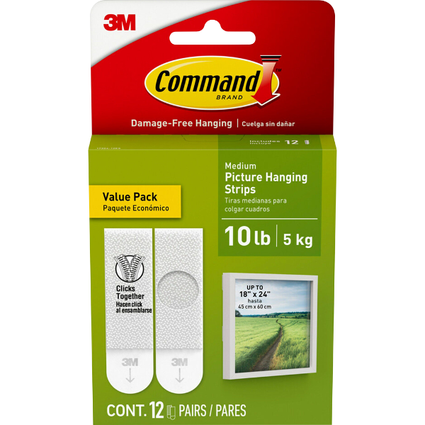 Command 10lb Picture Hanging Strips Value Pack - White 12Pk BP; $13.99