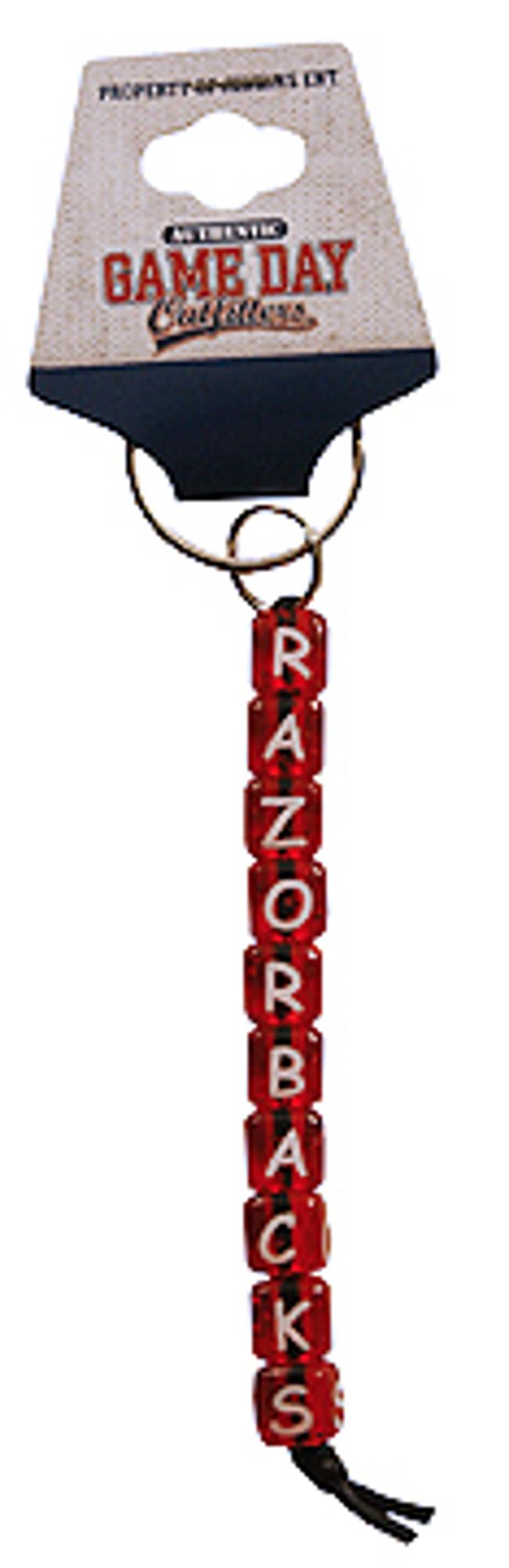 image of: Arkansas Razorbacks Keychain Beaded Small
