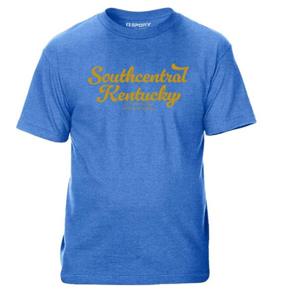 SKYCTC BLUE TEE YELLOW SCRIPT; $19.99
