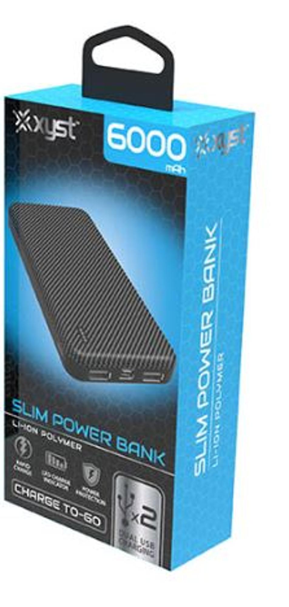 image of: XYST Dual USB Power Bank - 6000 mAh