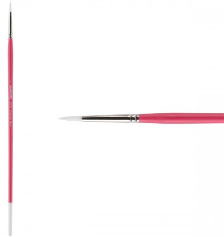 image of: PRO WHITE ACRYLIC ROUND PAINTBRUSH 1