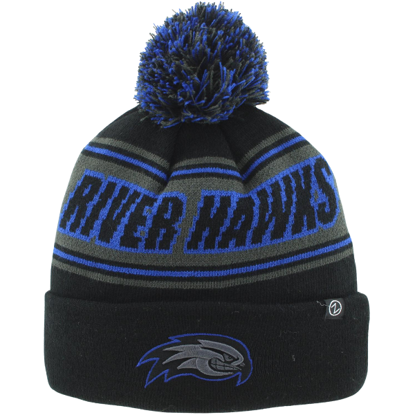 Black Striped Beanie W/ Pom; $34.99